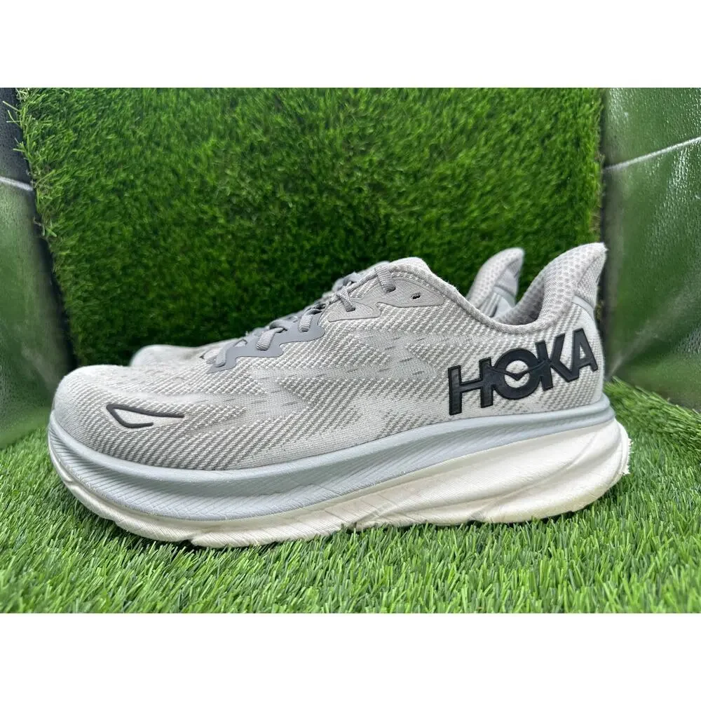 Hoka One One Clifton 9 1132210-HMBC Athletic Sneaker Men's 11.5 Gray Knit Sports